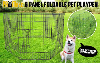Pet Playpen Foldable Dog Cage 8 Panel 24in - Image 2