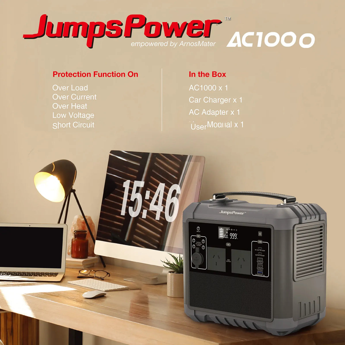 1000W Portable Power Station JumpsPower Battery Charger 716Wh LED Light - Image 3