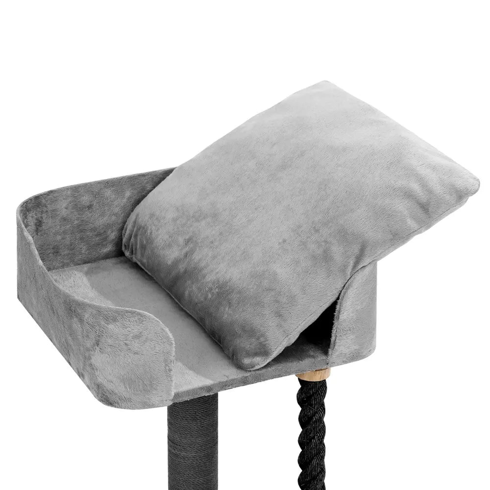 Grey Cat Scratching Tree Scratcher Post Pole Furniture Gym House - Image 3