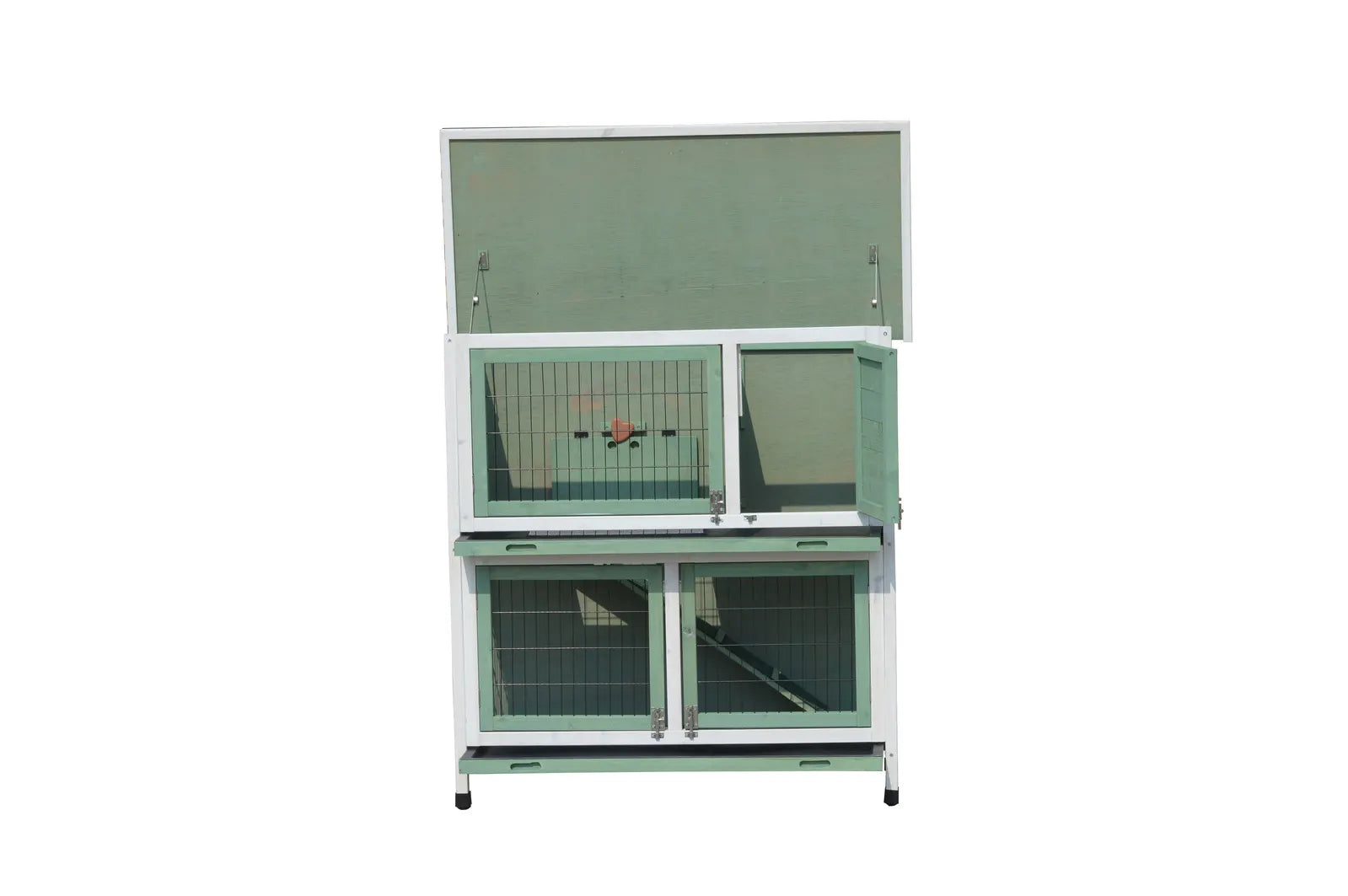 YES4PETS Green Large Double Storey Rabbit Hutch Guinea Pig Ferret Cage - Image 3