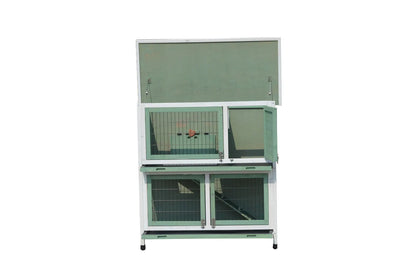 YES4PETS Green Large Double Storey Rabbit Hutch Guinea Pig Ferret Cage - Image 3