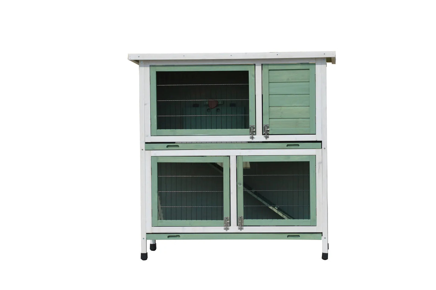 YES4PETS Green Large Double Storey Rabbit Hutch Guinea Pig Ferret Cage - Image 4