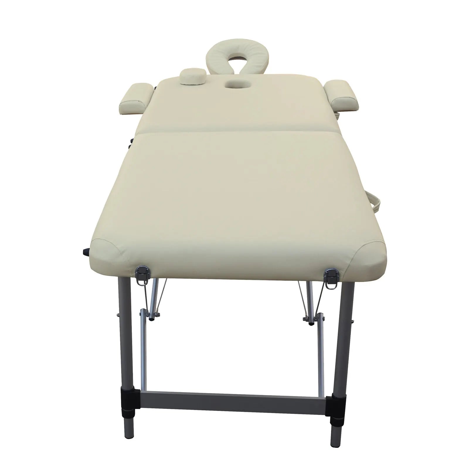 YES4HOMES 2 Fold 6cm Thickness Foam Portable Aluminium Massage Table Massage Bed Beauty Therapy Beige - Image 4