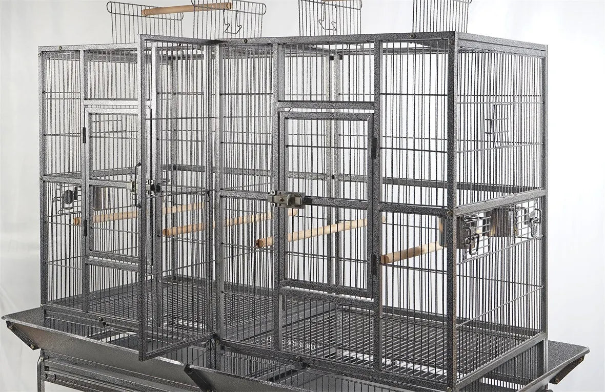 YES4PETS XL 184 cm Bird Cage Pet Parrot Aviary  Perch Castor Wheel Removable Divider - Image 3