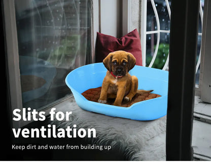 YES4PETS Pet Bed Small Plastic Dog Bedding Sleeping Resting Washable Basket Blue - Image 4