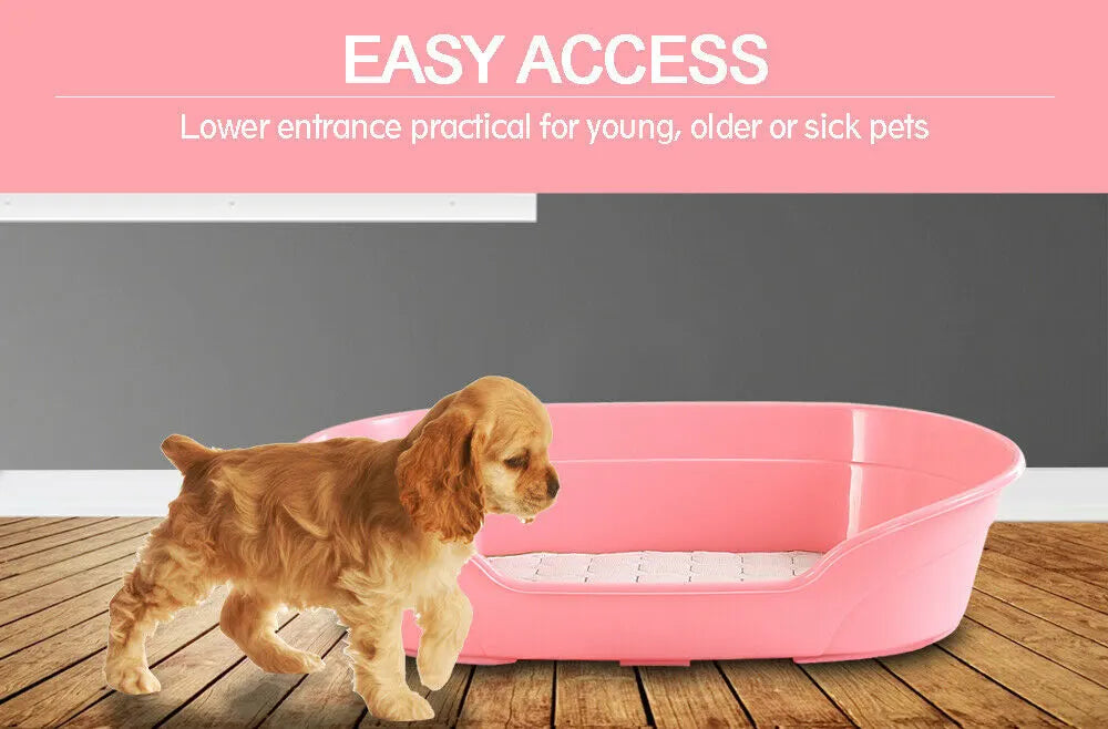 YES4PETS Pet Bed Small Plastic Dog Bedding Sleeping Resting Washable Basket Pink - Image 2