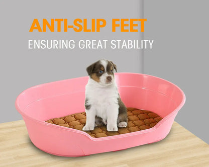 YES4PETS Pet Bed Small Plastic Dog Bedding Sleeping Resting Washable Basket Pink - Image 3