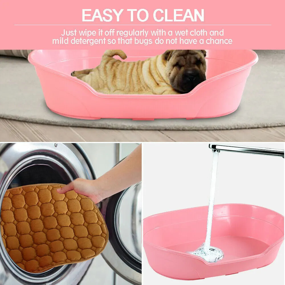 YES4PETS Pet Bed Small Plastic Dog Bedding Sleeping Resting Washable Basket Pink - Image 5
