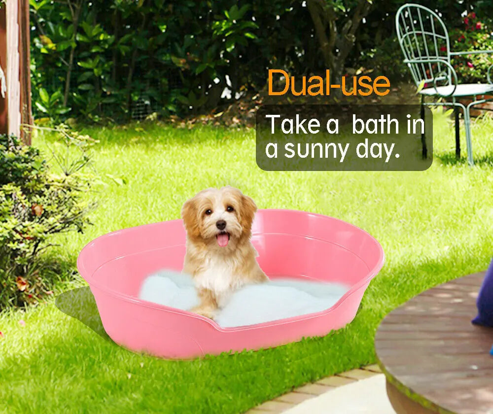 YES4PETS Pet Bed Small Plastic Dog Bedding Sleeping Resting Washable Basket Pink - Image 6