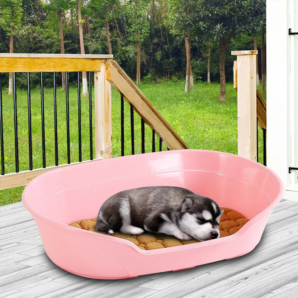 YES4PETS Pet Bed Small Plastic Dog Bedding Sleeping Resting Washable Basket Pink - Image 8