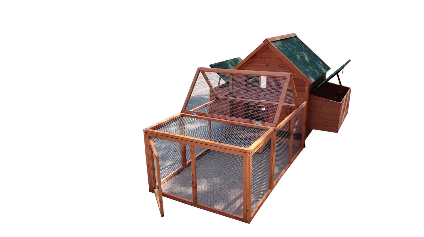 YES4PETS XL Chicken Coop Rabbit Hutch Ferret Cage Hen Chook Cat Kitten House With Run - Image 2
