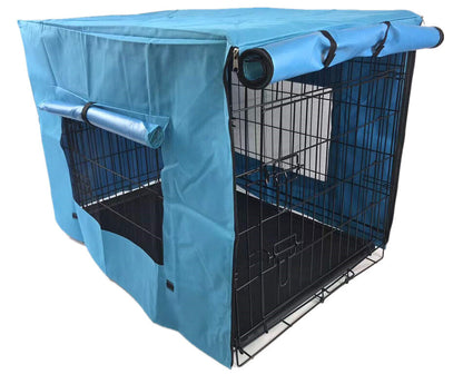 YES4PETS 30' Dog Cat Rabbit Collapsible Crate Pet Cage Canvas Cover Blue - Image 2