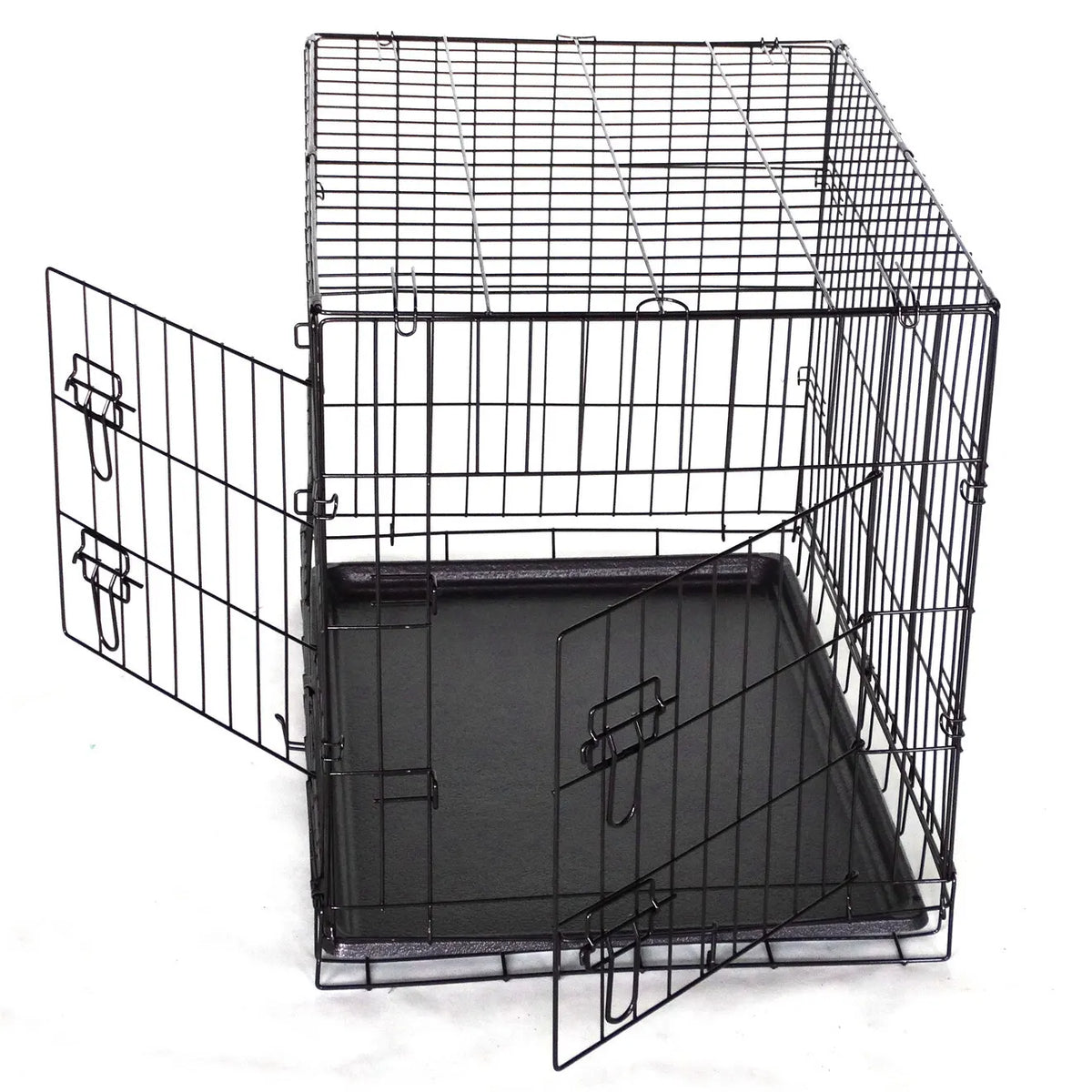 42' Portable Foldable Dog Cat Rabbit Collapsible Crate Pet Rabbit Cage with Cover Blue - Image 3
