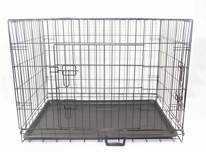 42' Portable Foldable Dog Cat Rabbit Collapsible Crate Pet Rabbit Cage with Cover Blue - Image 4