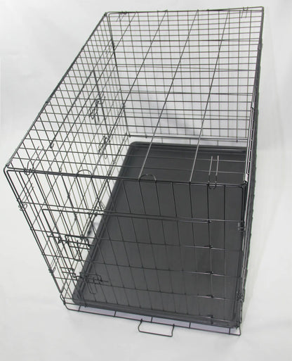 42' Portable Foldable Dog Cat Rabbit Collapsible Crate Pet Rabbit Cage with Cover Blue - Image 5