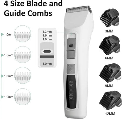 YES4PETS Pet Electric Dog Pet Clipper Kit Blade Set Cat Animal Hair Grooming Cordless White - Image 4
