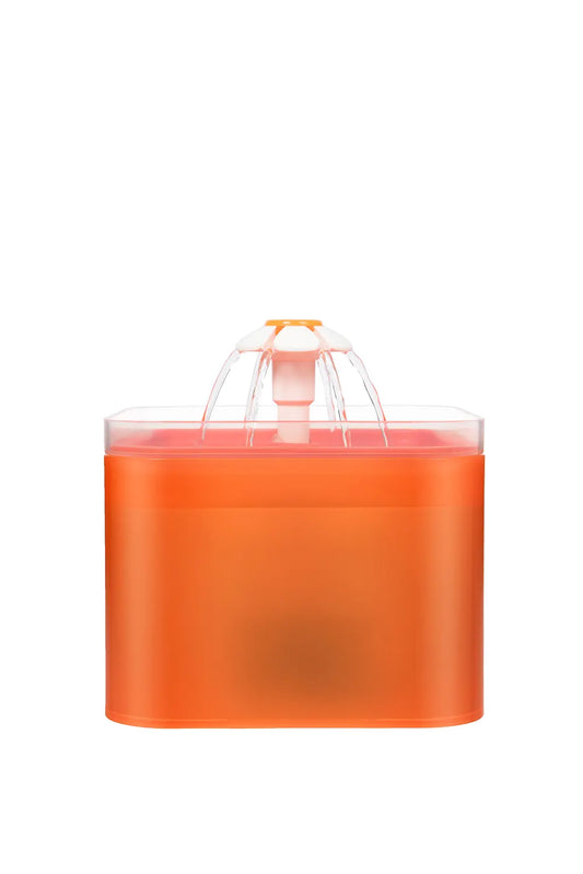 YES4PETS Dog Cat Water Feeder Automatic Electric Pet Water Fountain  Bowl Dispenser W LED Orange