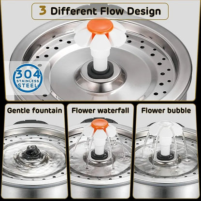 YES4PETS Automatic Electric Pet Water Fountain Dog Cat Stainless Steel Feeder Bowl Dispenser - Image 9