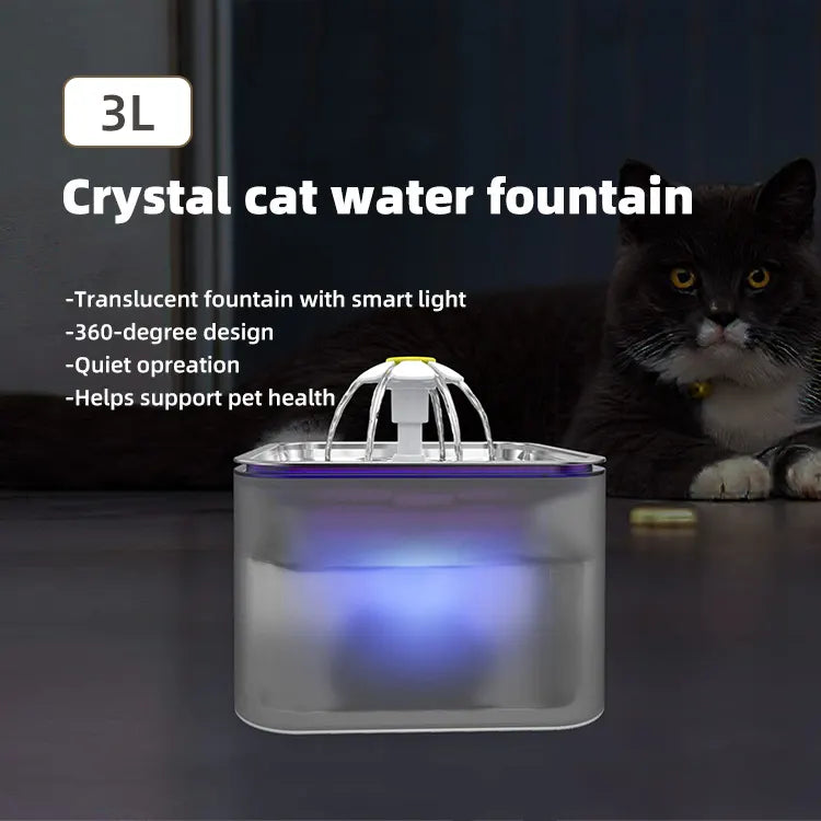 YES4PETS 3L Automatic Electric Pet Water Fountain Dog Cat Stainless Steel Feeder Bowl Dispenser Grey - Image 4