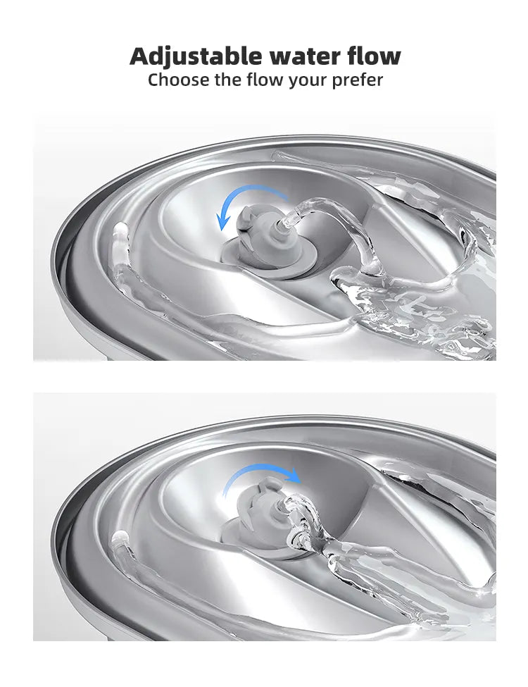 YES4PETS 2L Automatic Electric Pet Water Fountain Dog Cat Stainless Steel Feeder Bowl Dispenser - Image 4