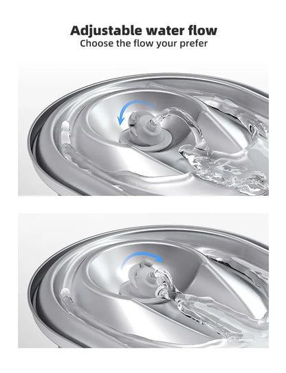 YES4PETS 2L Automatic Electric Pet Water Fountain Dog Cat Stainless Steel Feeder Bowl Dispenser - Image 4
