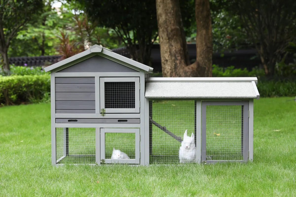 YES4PETS 148cm Rabbit Hutch Quail Run Wooden Cage Guinea Pig Cage House - Image 2
