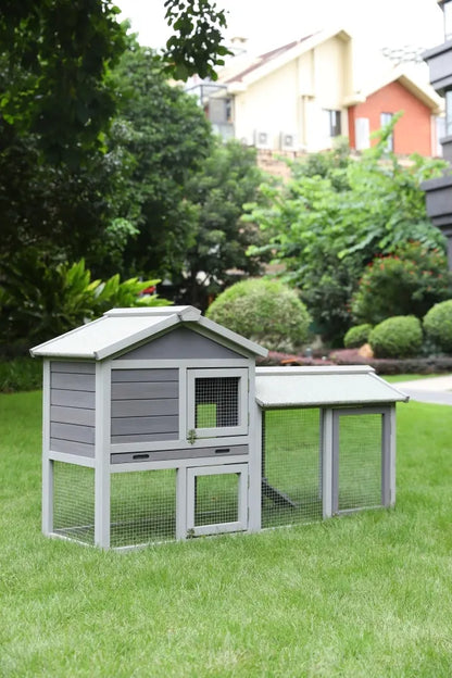 YES4PETS 148cm Rabbit Hutch Quail Run Wooden Cage Guinea Pig Cage House - Image 3