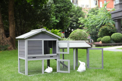 YES4PETS 148cm Rabbit Hutch Quail Run Wooden Cage Guinea Pig Cage House - Image 4