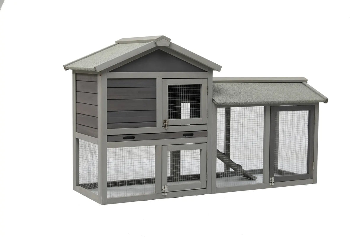 YES4PETS 148cm Rabbit Hutch Quail Run Wooden Cage Guinea Pig Cage House - Image 6