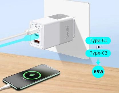 OXHORN NB-PD65CCAW PD GaN Charger 65W 3 Ports White - Image 4