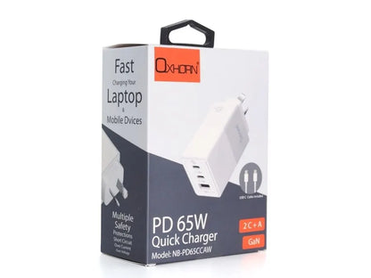 OXHORN NB-PD65CCAW PD GaN Charger 65W 3 Ports White - Image 6