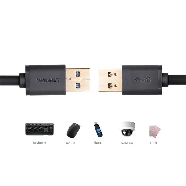 UGREEN USB3.0 A male to A male cable 2M Black (10371) - Image 3