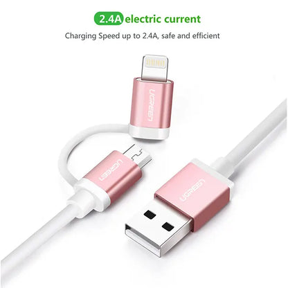 UGREEN Micro-USB to USB Cable with MFI Certified iPhone Adapter 1.5M(30471) - Image 3