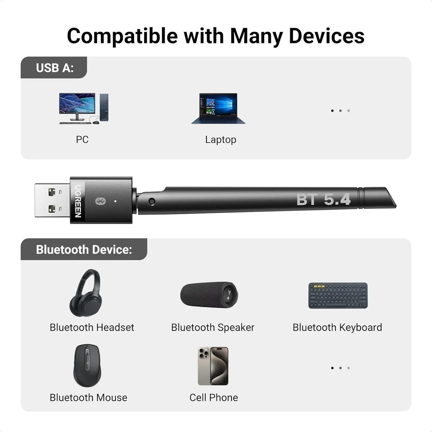 UGREEN 35059 Bluetooth 5.4 Adapter for PC, 120M Long Range USB Dongle - Image 7