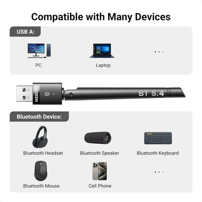 UGREEN 35059 Bluetooth 5.4 Adapter for PC, 120M Long Range USB Dongle - Image 7
