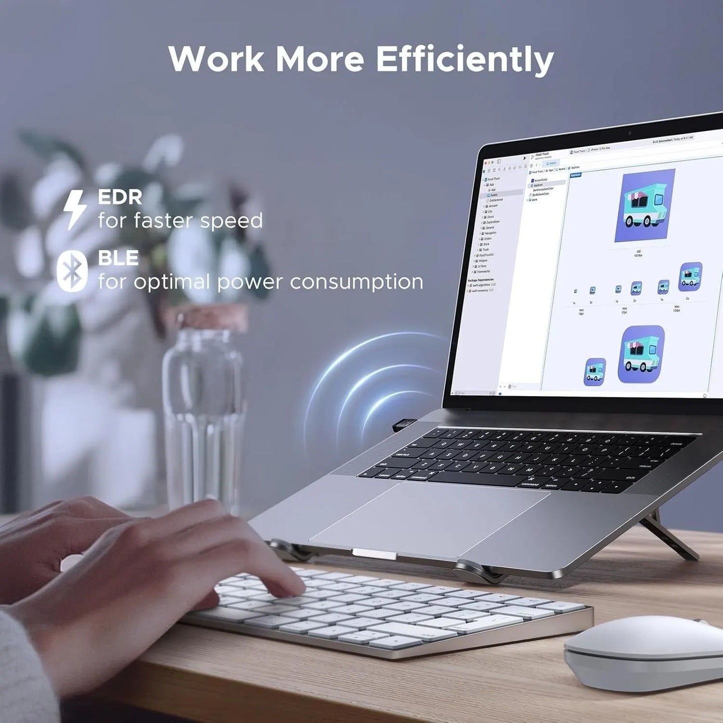UGREEN 75073 Bluetooth 6.0 USB Dongle Adapter 20m Range, 5 Device Connection, Plug & Play for PC/Laptop - Image 4