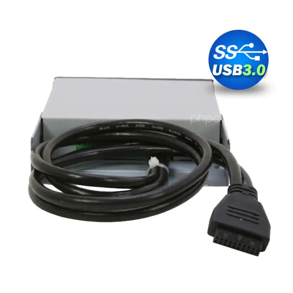 3.5" USB 3.0 All in One Internal Card Reader Full Long Metal with Front USB Black - Image 4
