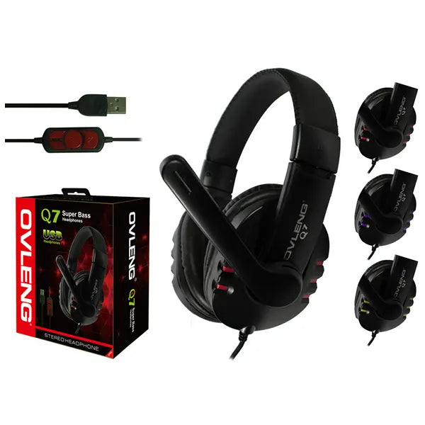 OVLENG Q7 USB Computer Headphones with Mic and Volume Control - Image 3