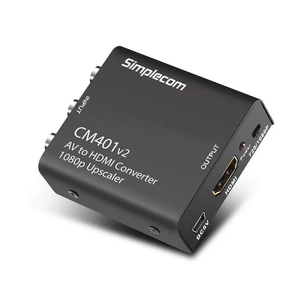 Simplecom CM401v2 Composite AV CVBS to HDMI Video Converter 1080p Upscaler Alloy Case - Image 2