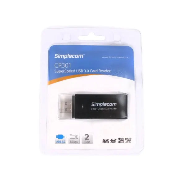Simplecom CR301 SuperSpeed USB 3.0 Card Reader 2 Slot - Image 2