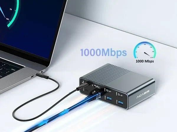 ACASIS DS-7A15 15-in-1 USB-C Dock Triple 4K HDMI DP 10Gbps PD Docking Station - Image 4