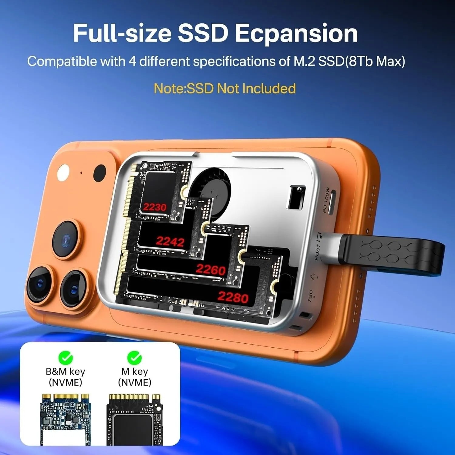 ACASIS EC1401 SSD+ 6-in-1 USB-C Docking Hub 10Gbps HDMI 4K 60Hz, USB-A, USB-C, PD, SD/TF Magnetic for I-phone 12-17 - Image 8