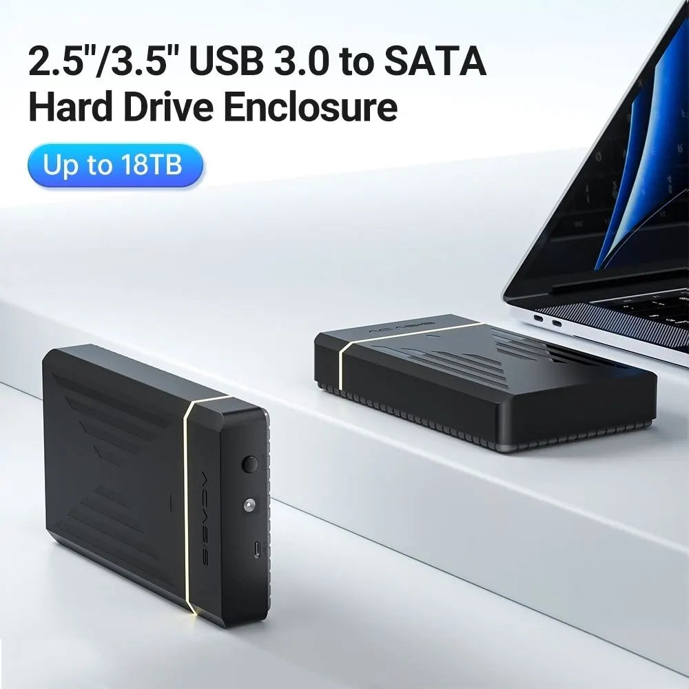 ACASIS EC-5351C 3.5" SATA HDD Protocols Enclosure - USB3.2 Gen1 5Gbps Max 30TB with AC Power Supply - Image 2