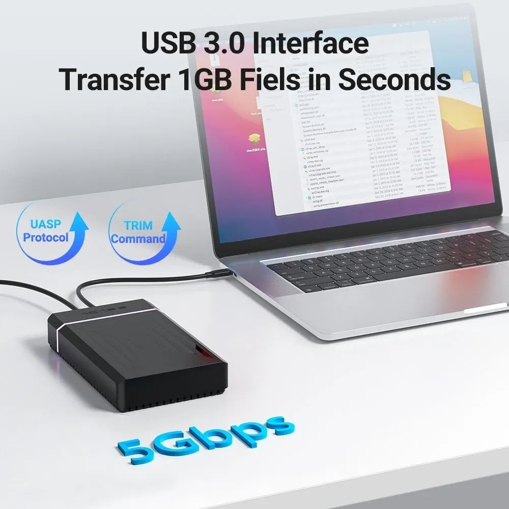 ACASIS EC-5351C 3.5" SATA HDD Protocols Enclosure - USB3.2 Gen1 5Gbps Max 30TB with AC Power Supply - Image 3