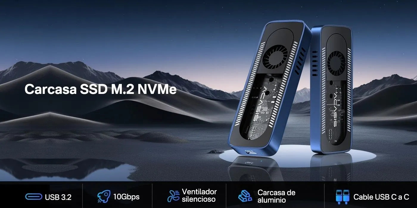 ACASIS EC-6608AIR M.2 NVMe SSD Enclosure USB-C 10Gbps Cooling Fan Case - Image 2
