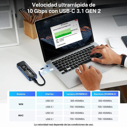 ACASIS EC-6608AIR M.2 NVMe SSD Enclosure USB-C 10Gbps Cooling Fan Case - Image 8