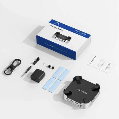 ACASIS M001PRO 14-in-1 Mac Mini Docking Station USB4 40Gbps Dock Dual 4K60Hz DP NVMe SSD x 2, USB-A x 3, DP x 2, PD/SD/TF Built for High-Performance Workstations - Image 5