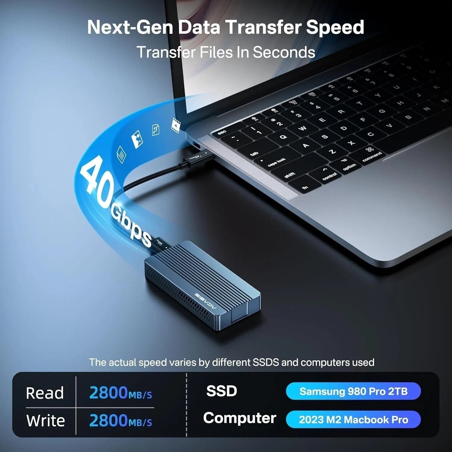 ACASIS TBU405PRO USB4 NVMe M.2 SSD Enclosure 40Gbps 2280 w/ Cooling Fan - Image 6