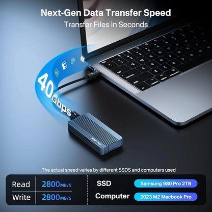 ACASIS TBU405PRO USB4 NVMe M.2 SSD Enclosure 40Gbps 2280 w/ Cooling Fan - Image 6