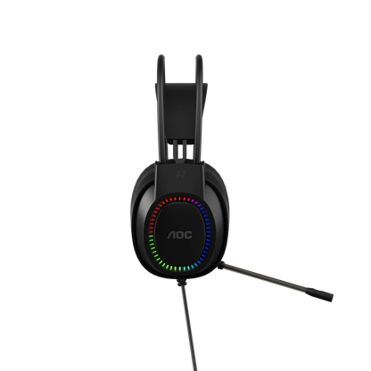 AOC ACG2500BK Wired RGB USB Gaming Stereo Headset 2M Cable Black - Image 3